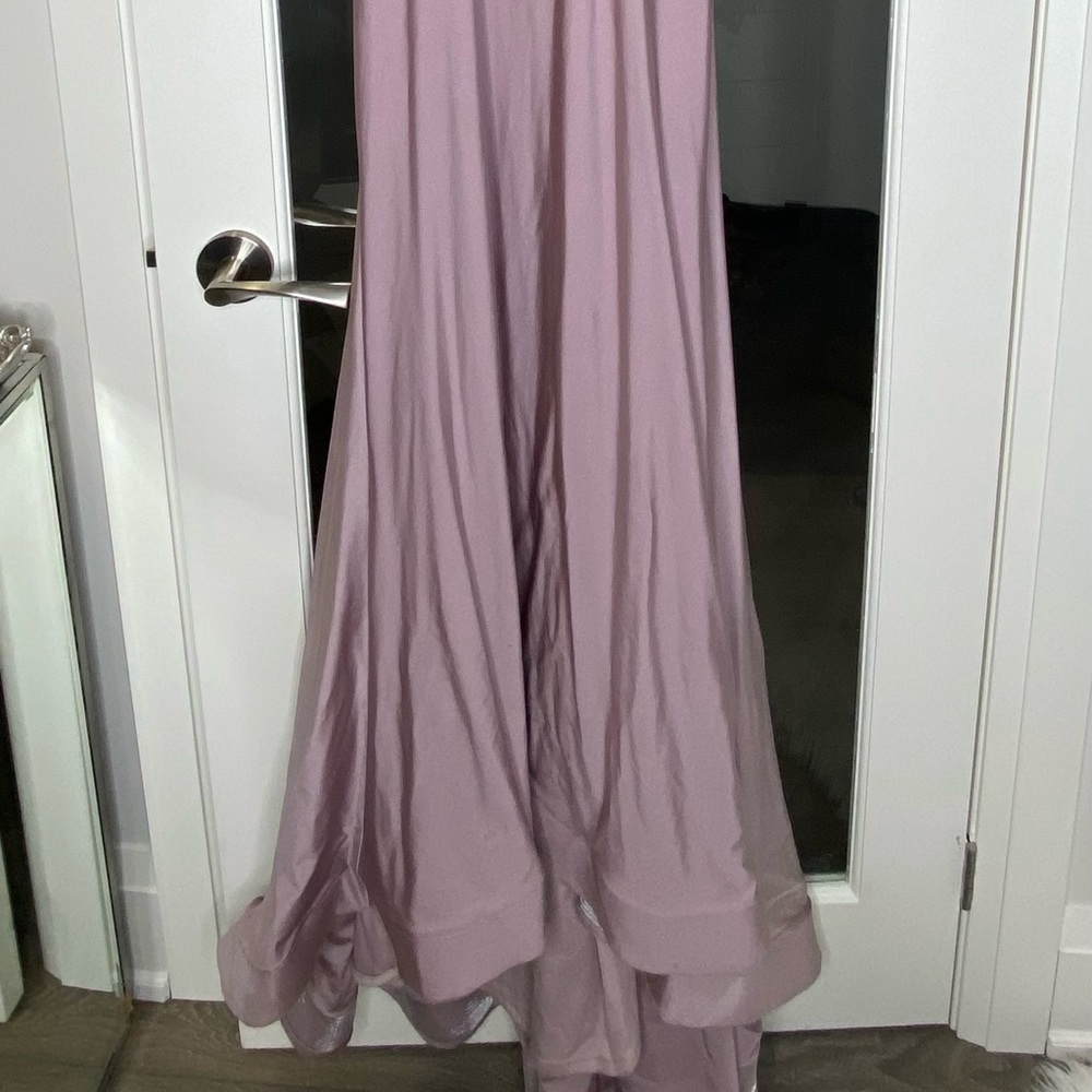 Bridesmaids, prom, special event. Blush colour. Fitted dress with a train